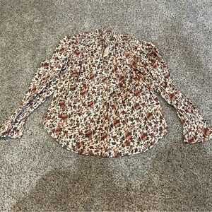 New with Tags Free People Long Sleeve Floral Shirt Size Medium